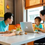 Home 20 자산 배분의 원칙과 실제 사례 - A modern Vietnamese family sitting around a wooden dining table in a bright, cozy apartment in Ho Ch...